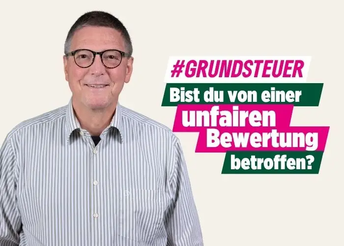 Das Bild zeigt Wilhelm Windhues - Haushaltsexperte der Grünen Alfter. Er hat sich mit der Anfrage an die Gemeinde befasst für die Unterscheidung von Bau- und Hinterland bei der Bewertung der Grundsteuer.